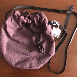 Baggu Medium Nylon Raisin Bucket Bag NWT